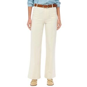 J.Crew Lizzie Wide Leg Pants 31 NWT Linen Blend Natural High Rise